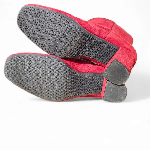 Eric Michael Arco Red Suede Chunky Heel Ankle Boots Size 36/5 - Picture 4 of 12